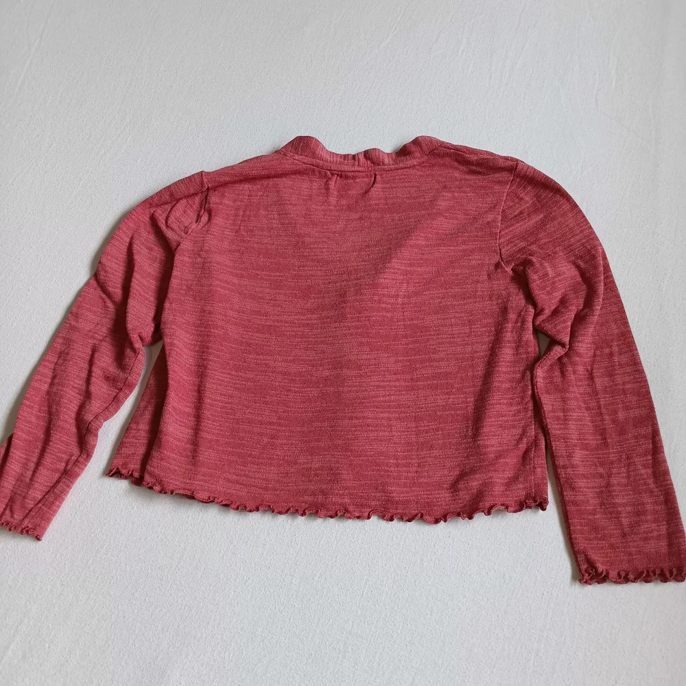 Old Navy Pink Button Down Sweater With Ruffles